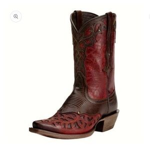 Women's Red and Brown Western Boots. They are gorgeous, but to narrow for me.